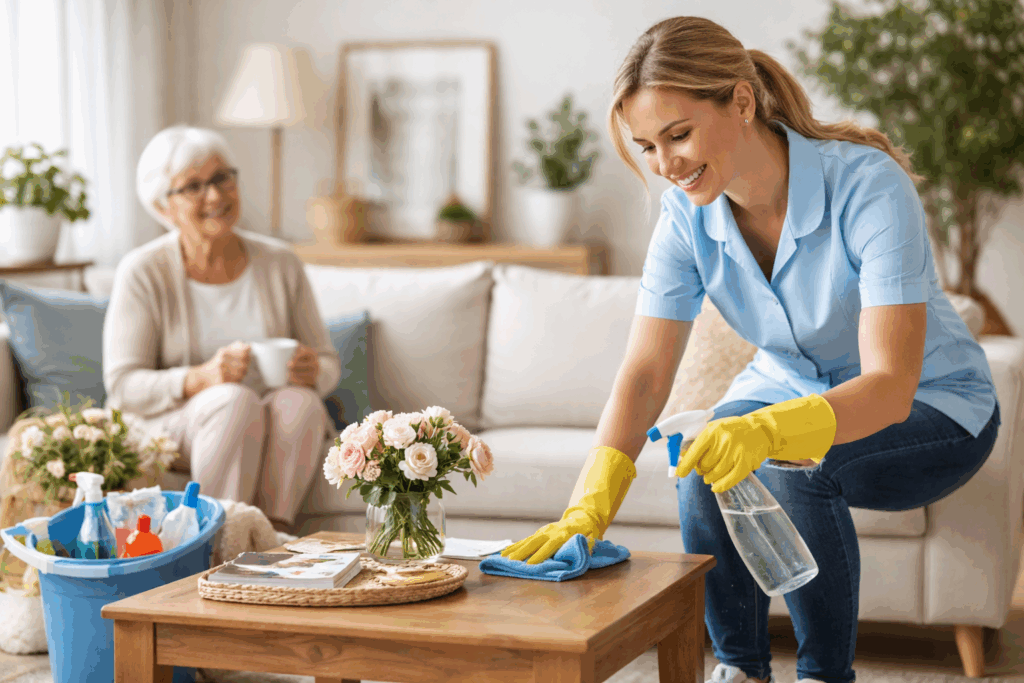 Schoonmaken bij ouderen