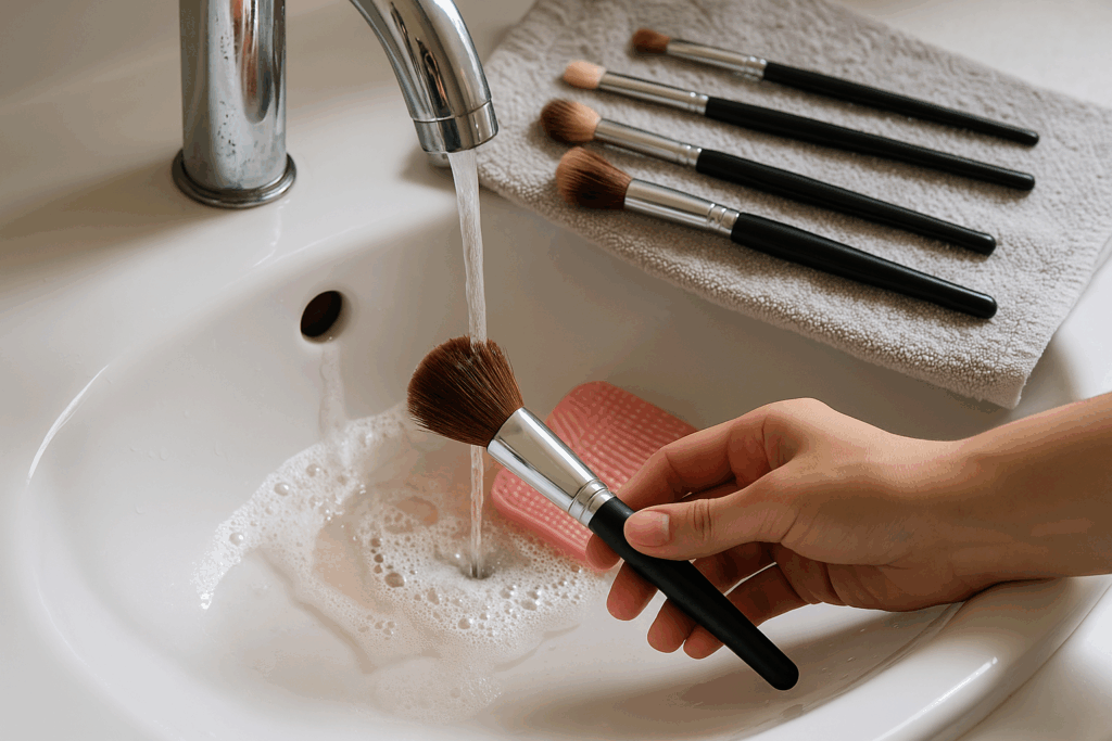 Make-up kwasten schoonmaken