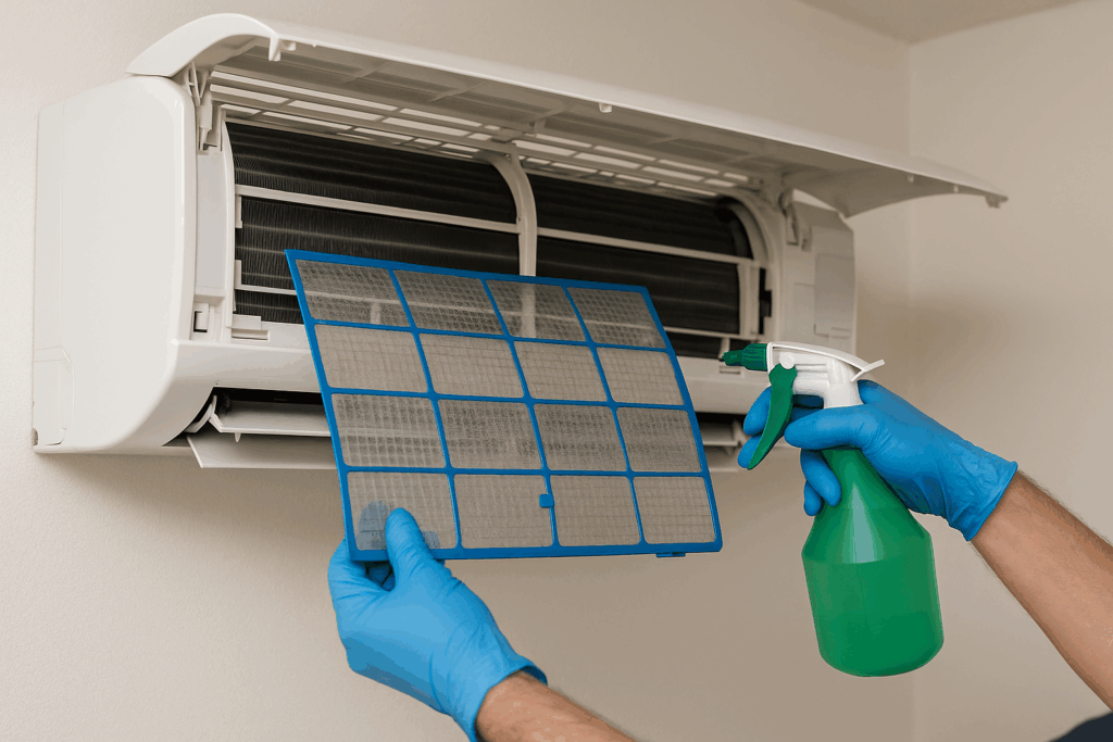 Mitsubishi airco schoonmaken