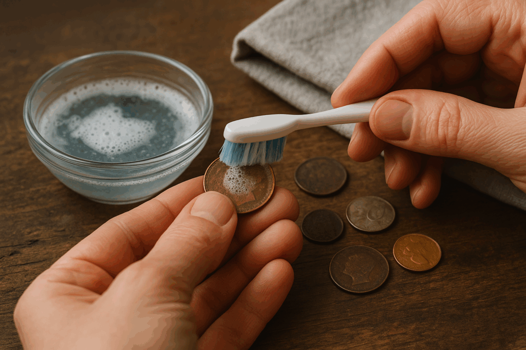 Munten schoonmaken
