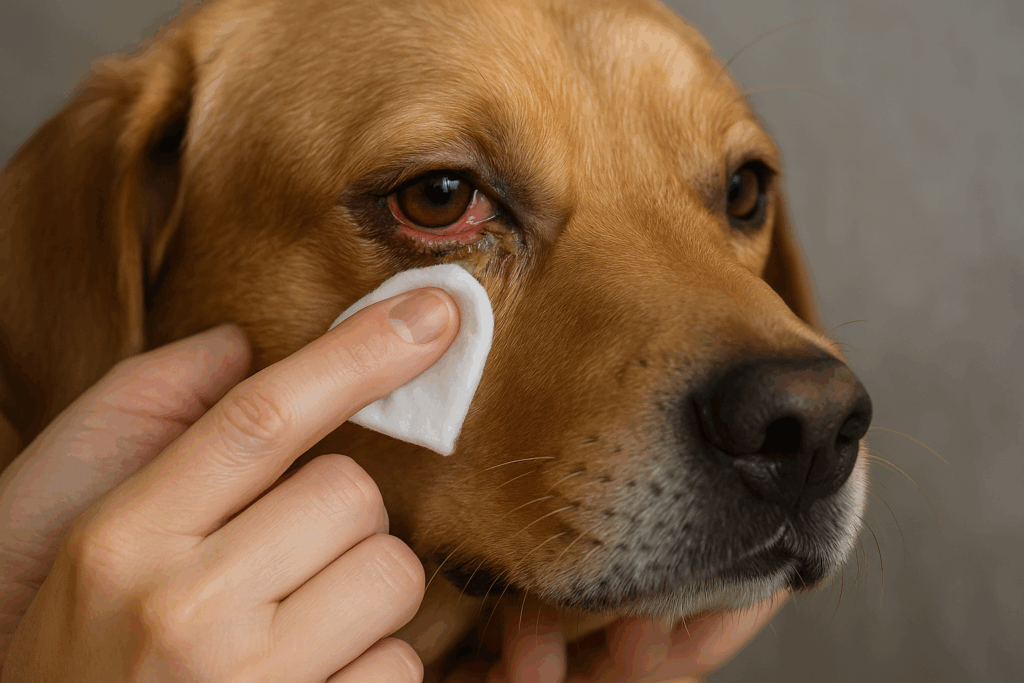 Ontstoken oog hond schoonmaken