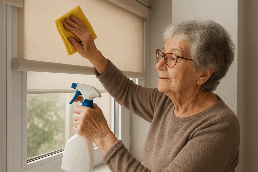 Oma Weet Raadt rolgordijn schoonmaken