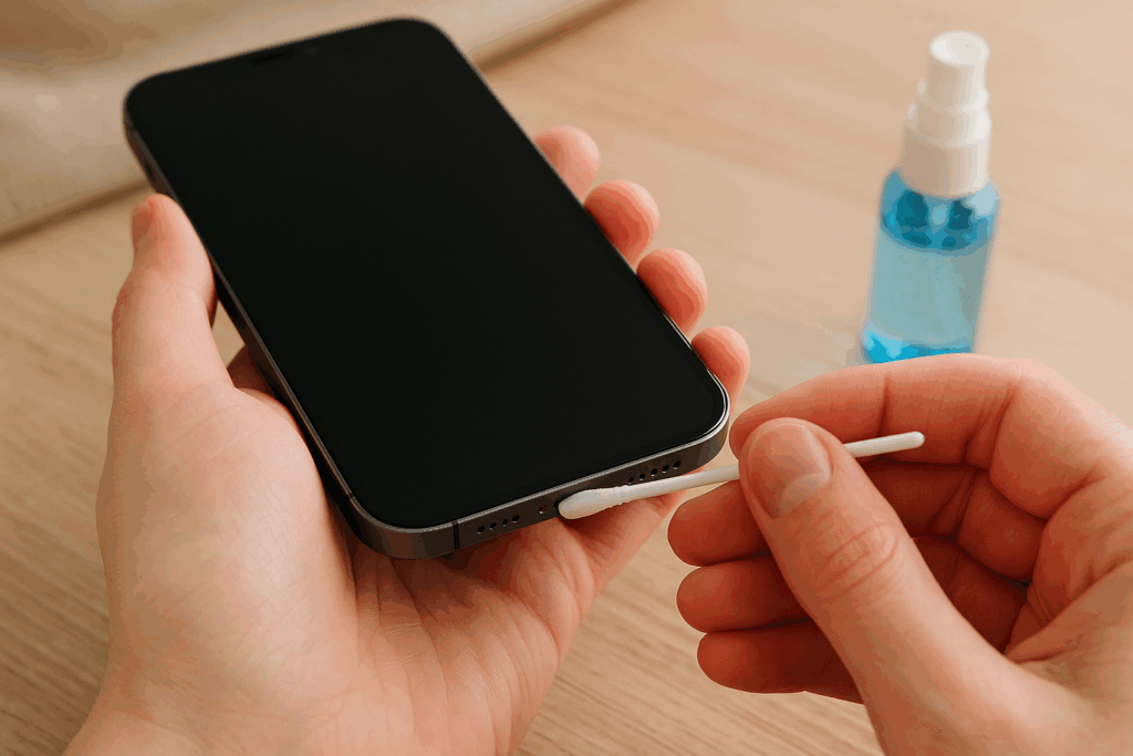 Oplaadpoort schoonmaken