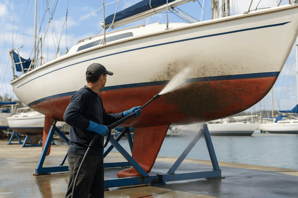 Onderkant boot schoonmaken