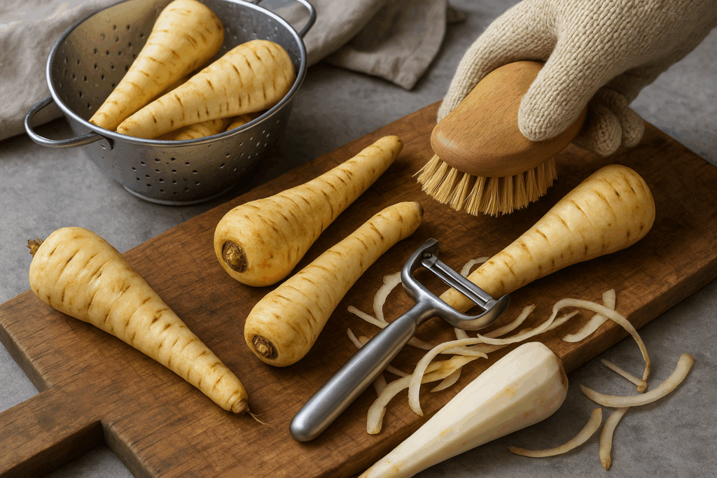 Pastinaak schoonmaken