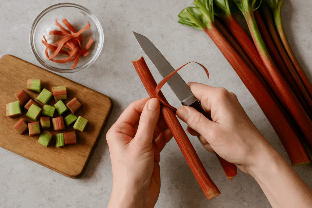 Rabarber schoonmaken
