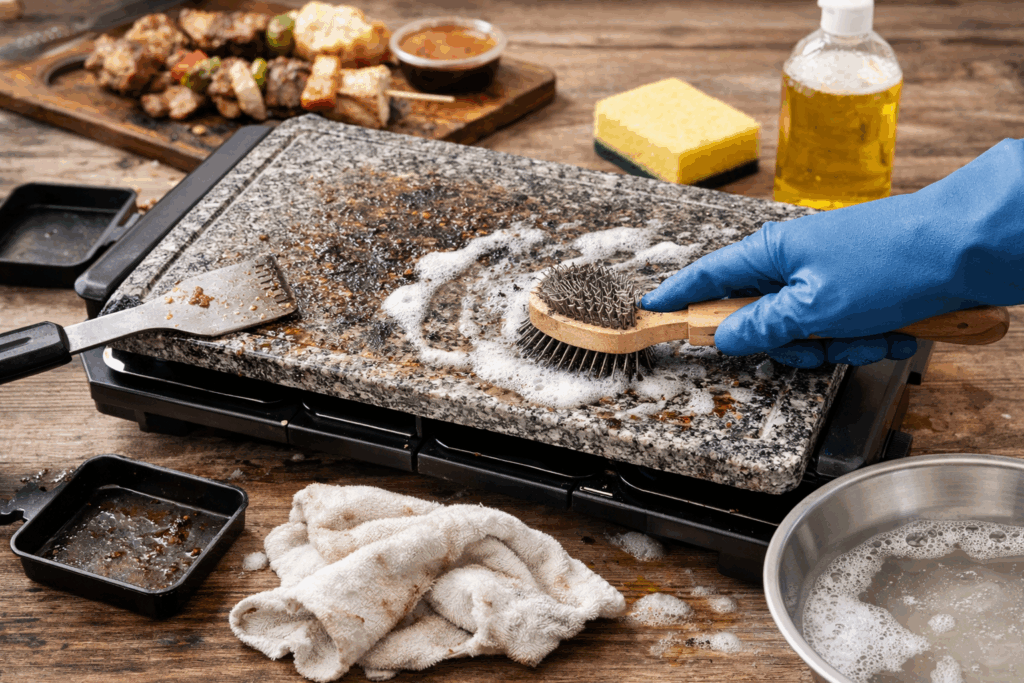 Steengrill schoonmaken