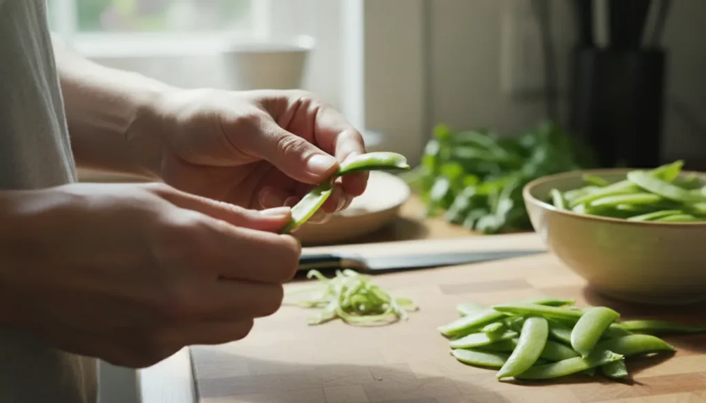 Sugar snaps schoonmaken: zo verwijder je het draadje snel en zonder gedoe