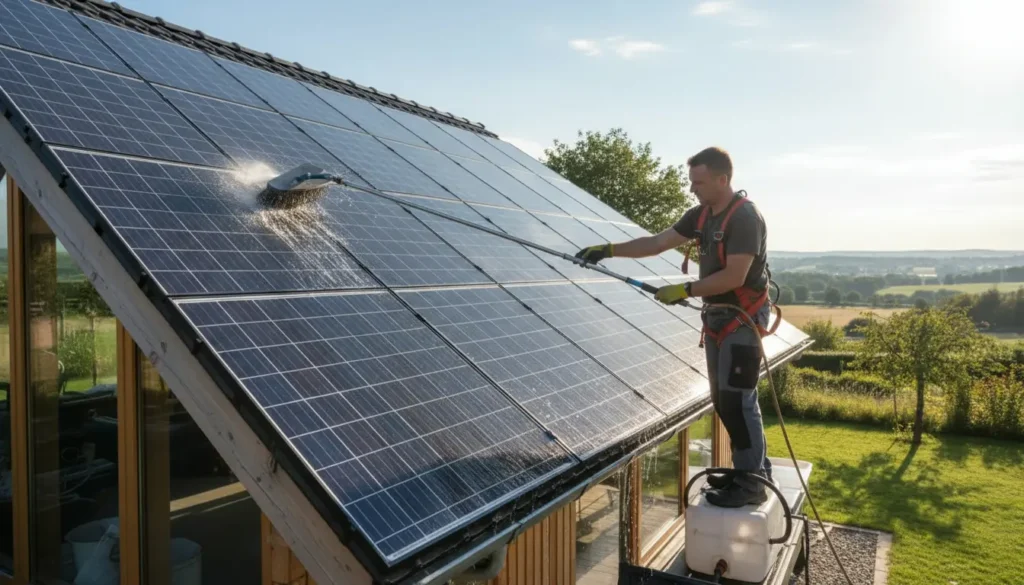 Zonnepanelen met water schoonmaken: zo doe je het veilig en streeploos