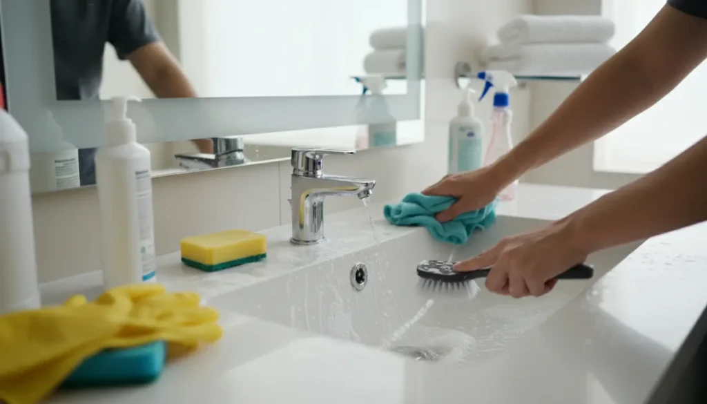 Wasbak schoonmaken badkamer: zo krijg je je wastafel snel weer fris en glanzend