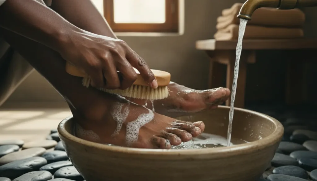 Zwarte voeten schoonmaken: zo krijg je zolen en slippers weer écht fris