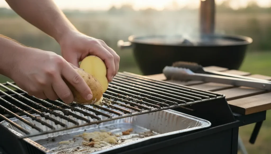 BBQ schoonmaken met aardappel: zo krijg je je rooster snel los zonder gedoe